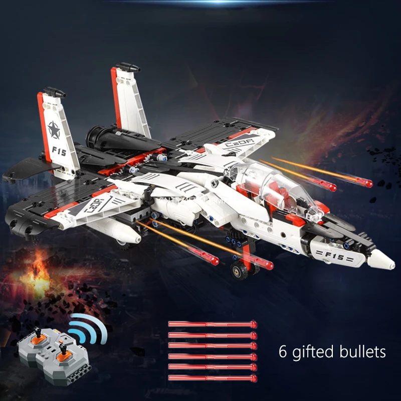 

model building blocks remote control airplane aircraft helicopter fighter glider set electric toy plane technic brick