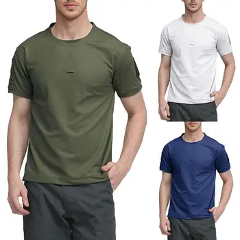 

2020 Solid Color Men Breathable Quick Drying Short Sleeve O Neck T-shirt Summer Top men clothing футболка мужская ropa de hombre