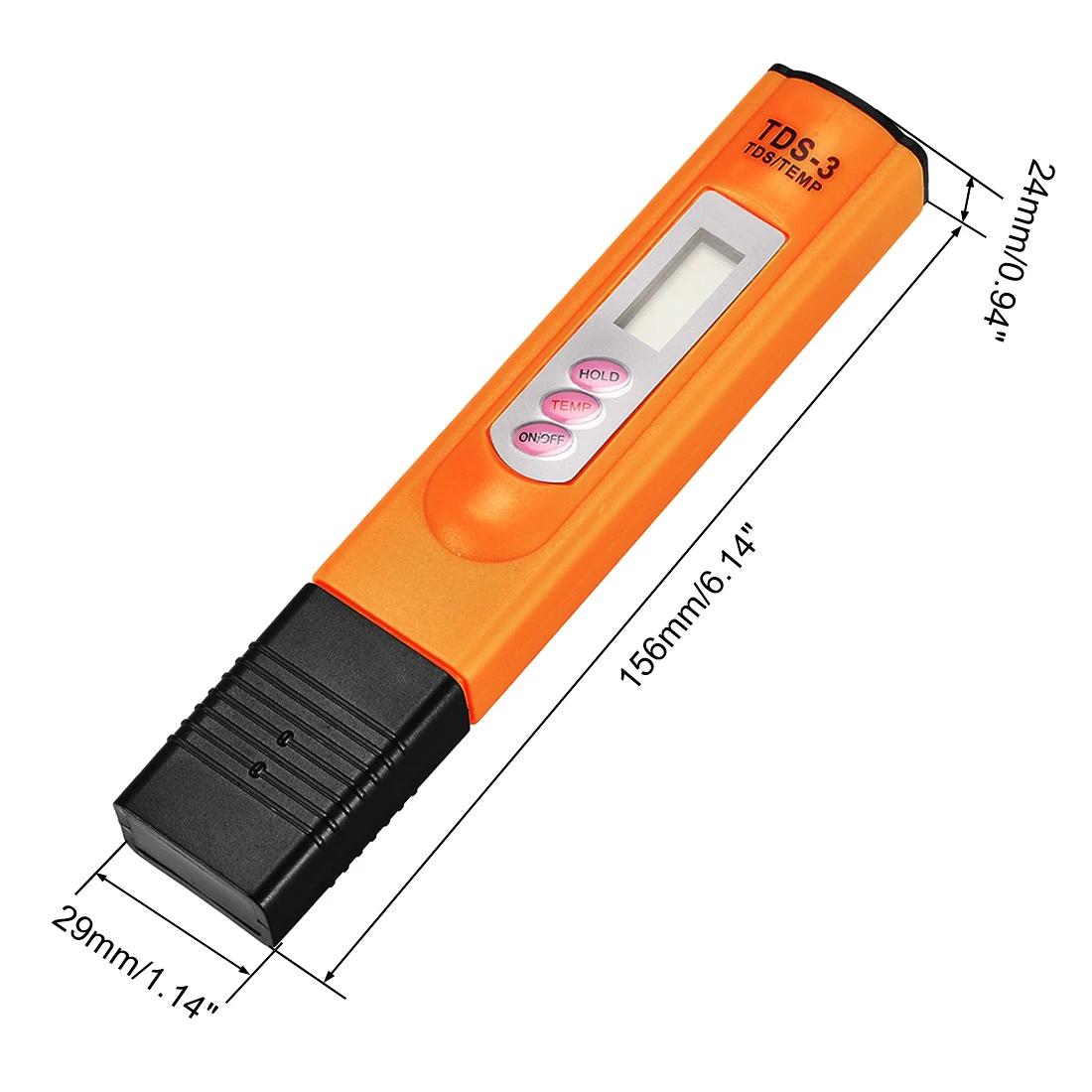 Uxcell TDS-3 PPM Измеритель проводимости цифровой тестер для воды аквариум бассейн оранжевый 2 шт