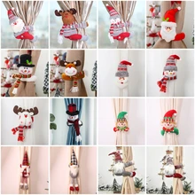 Hebilla de cortina navideña de Año Nuevo, gancho de ventana de decoración navideña con dibujos animados, abrazadera de sujeción para decoración del hogar y la habitación