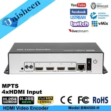 Unisheen 4K H.265 HEVC MPEG-4 H.264 4в1 HDMI видео кодировщик HDMI передатчик живое потоковое видео YouTube facebook вещание Onvif