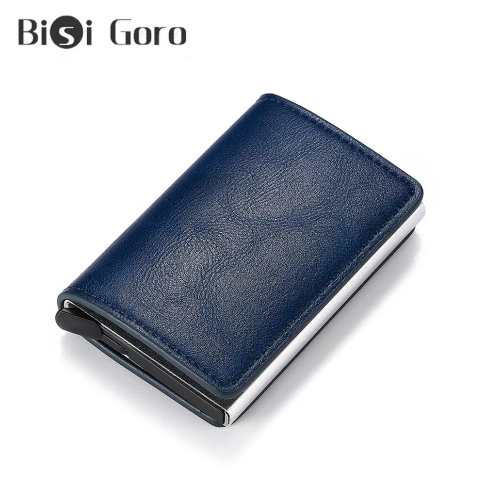 

BISI GORO Aluminum Box Credit Card Holder For Men And Women New Slim Mini Wallet Security RFID Holder Pop-Up Clutch Card Case