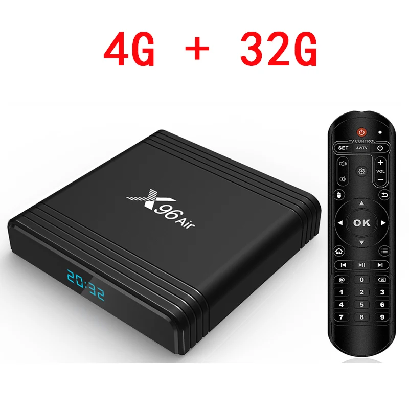 4G 32G TV BOX X96 Air Amlogic S905X3 Мини Android 9,0 Smart tv BOX 4 Гб 64 ГБ 32 ГБ 2,4 и 5 ГГц Wifi 4K 8K 24 кадров в секунду Netflix X96 Air 2 Гб 16 Гб телеприставка - Цвет: 4G 32G TV BOX