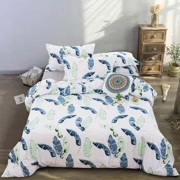 

Green Leaf Bedding set Duvet Cover Pillowcase Single queen king size Bedclothes Bed linen 3pcs home textiles