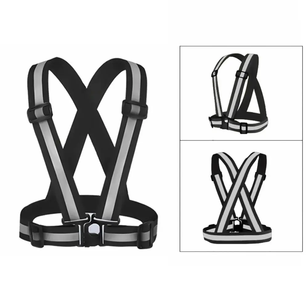 Highlight Reflective Straps Night Work Security Running Cycling Safety Reflective Vest High Visibility Safety Jacket
