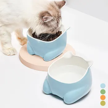 

New Product Pet Cat Bowl Cats And Dog Food Bowl Single Bowl Ceramic Material non-slip Pets Feeding Supplies