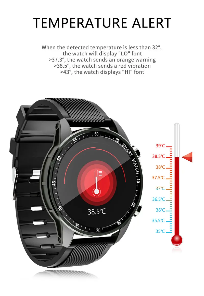 UGUMO 2022 New Smart Watch IP68 Waterproof SmartWatch BT call Answer temperature Heart Rate Monitor blood pressure watch bands