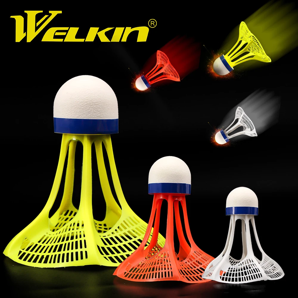 Shuttlecock-Ball Badminton Outdoor WELKIN Plastic Nylon Stable-Resistance New 3pcs/Pack