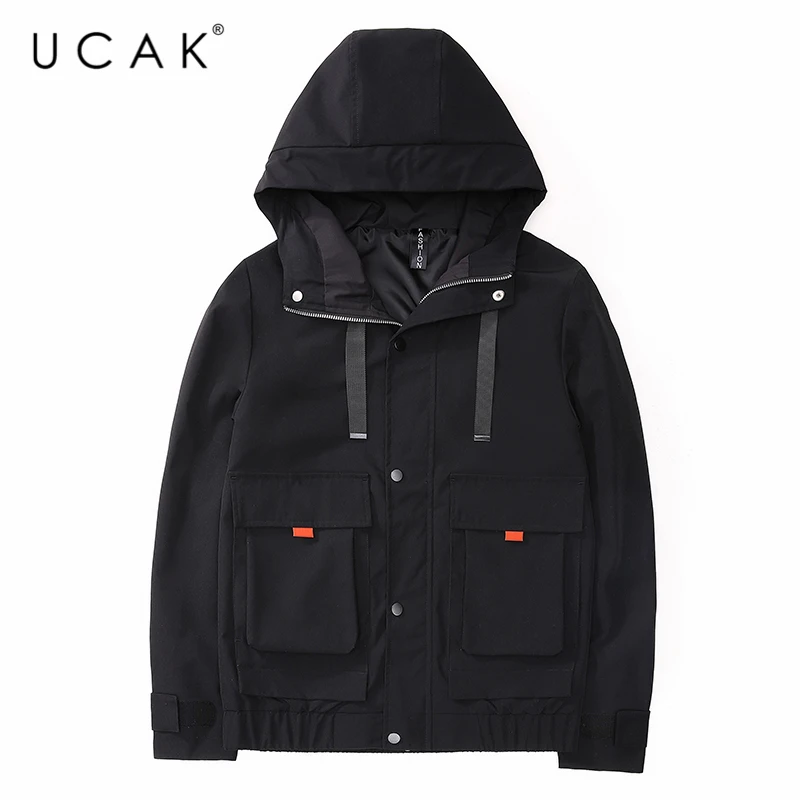 

UCAK Brand Jackets Men Clothing 2020 Autumn Tooling Design Streetwear jacket Clothes Casual Big Pockets Zipper Coats Men U8090