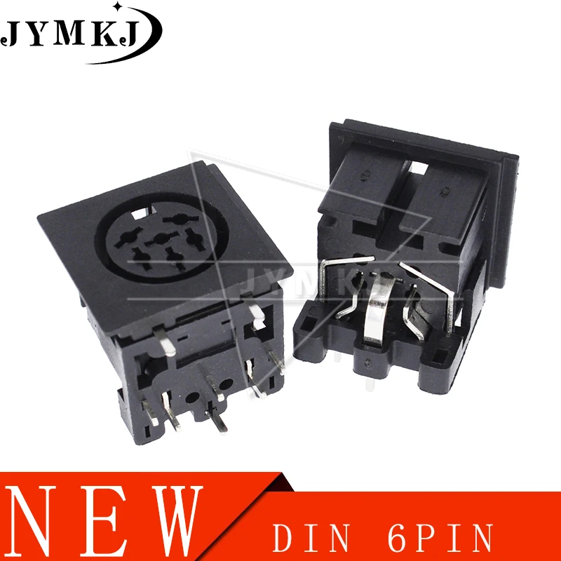 

5PCS DIN Plug Jack 6 Pin Female Circular Jack Female PCB Mount Connector S Terminal