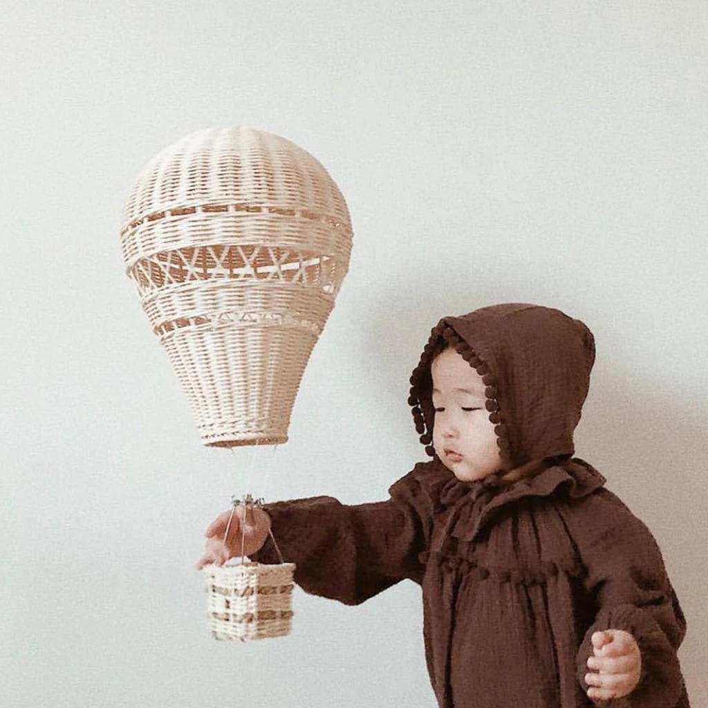Nature Rattan Hot Air Balloon Party Decor Kid's Birthday Party Home Supplies New Year Decoration Ornaments