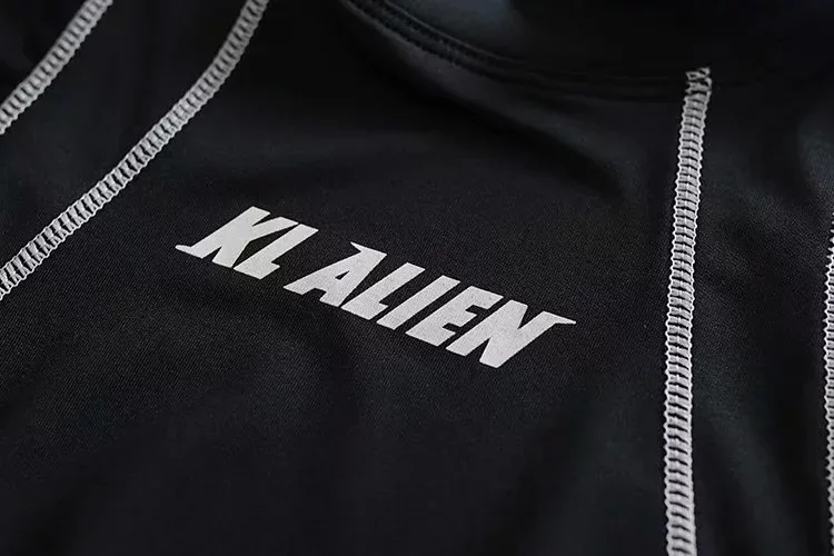 KL ALIEN/женская футболка с буквенным принтом и длинными рукавами, быстросохнущие Активные футболки для занятий фитнесом, Необычные дышащие футболки, женская одежда