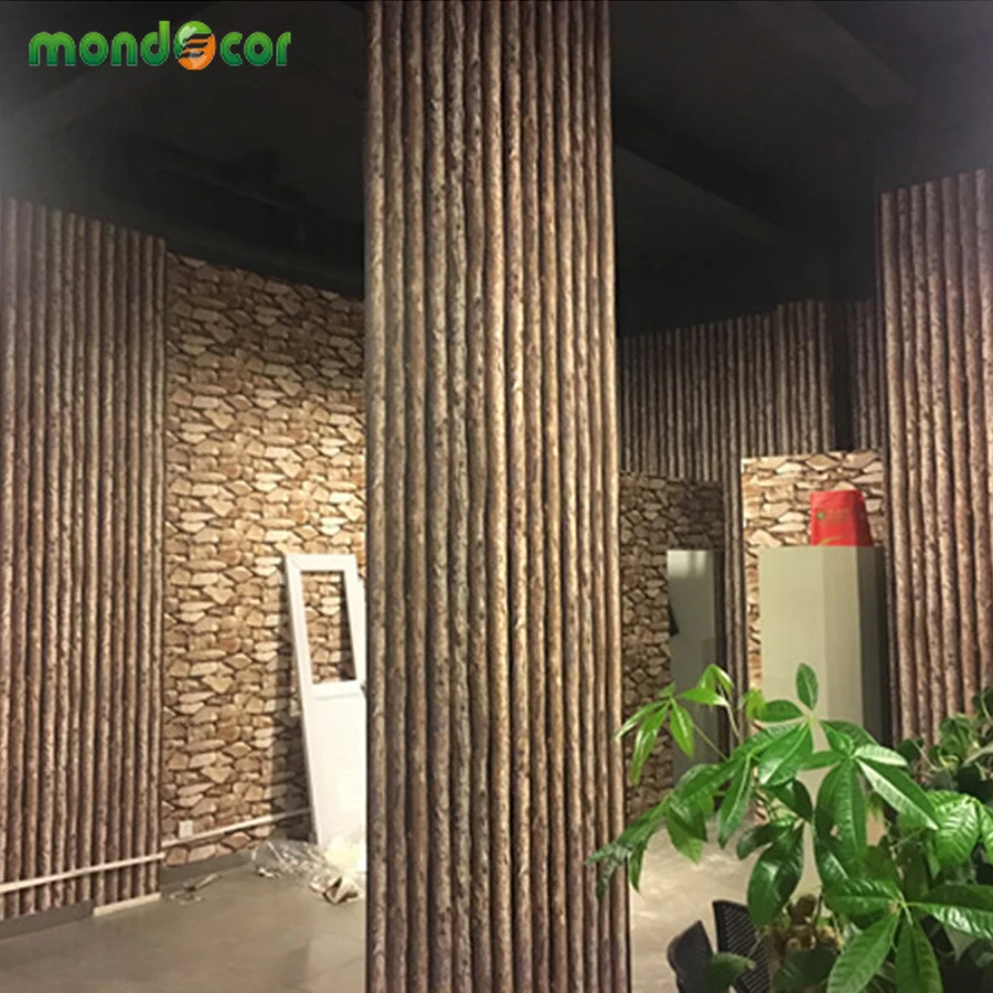 

10M Imitation Wood Grain Wallpaper Fine Textured 3D Stereo Embossed Retro Living Room Restaurant Background Non-woven Home Decor