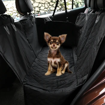 

X Autohaux 147x137cm Dog Back Seat Cover Black Pet Waterproof Non-slip Protector Hammock for Car