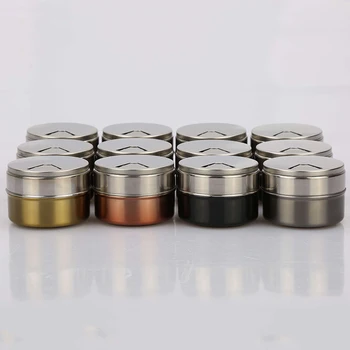 

Seasoning Boxes Magnetic Dustproof Visible Stainless Steel Spice Can Seasoning Pot Outdoor Barbecue Cruet Rotating Seasoning Jar