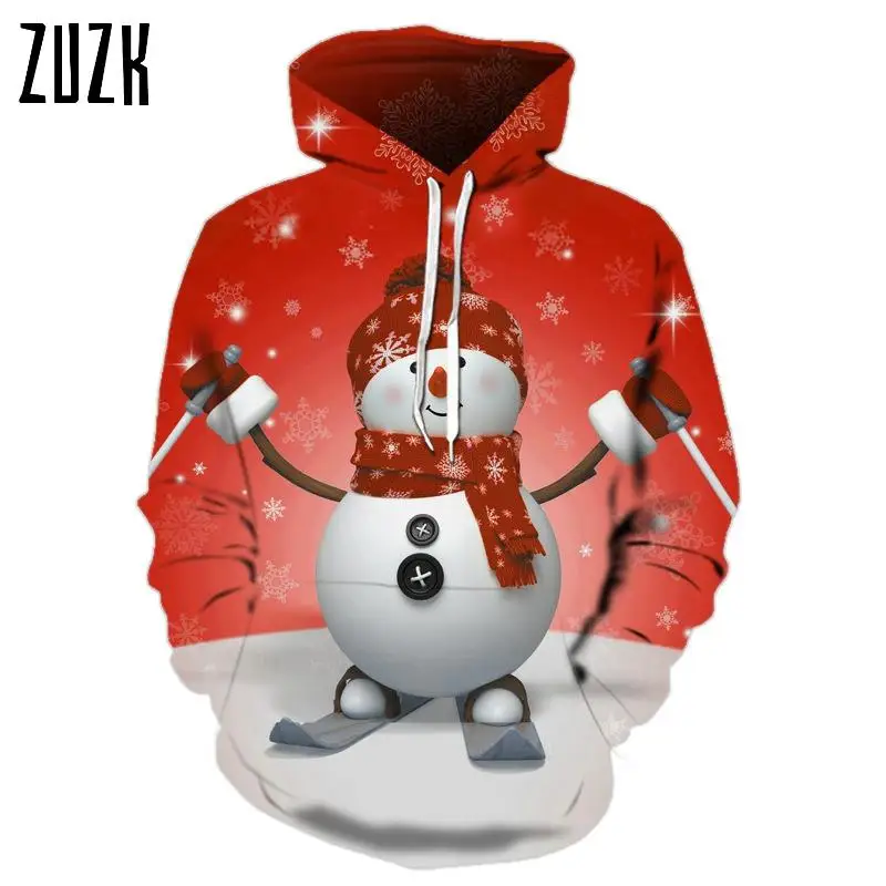 

Autumn Winter 2020 Christmas 3 D Digital Printing Hoodie Fleece, Unisex Casual Women Hoodies Sweatshirt Pullover S-6XL