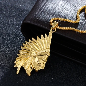 

High Grade Alloy Angel Gothic Punk Pendant Necklace Gold Color Chain Hip Hop Necklace For Men Women Jewelry Gift Free Ship