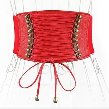 

Women's Ultra Wide Waistband Fashion Elastic Elastic Tassel Wide Belt Decorative Skirt Accessories