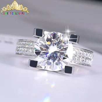 

100% 14K Gold ring 1ct 2ct D color VVS Moissanite Diamond Ring Wedding ring With national certificate D003