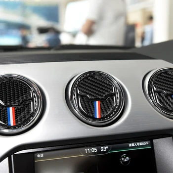 

9pcs Air Vent Outlet Frame Trim Carbon Interior For Ford Mustang 2015-19