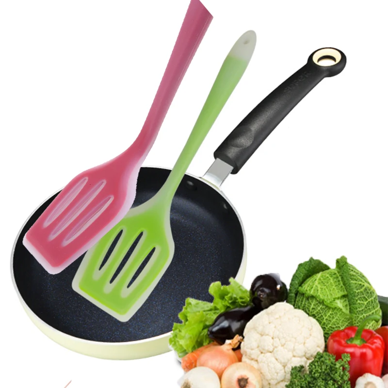 Антипригарная силиконовая шлицевая кастрюля кухонная лопатка шпатель жареная