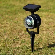 

Solar Power LED Projector Light Spotlight Waterproof Outdoor Auto Rotate Carnival RGB Garden Lawn Decor Lamp Pathway Yard Light