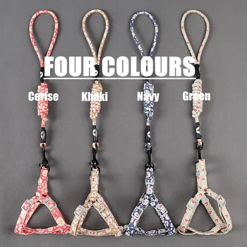 

Pet Dog Cat Collars Nylon Leashes Round Rope Lead Leash Adjustable Puppy Chest Strap Collar Vest Harnesses Small Medium Leash