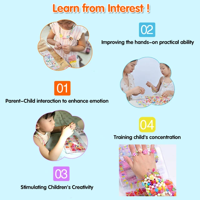 DIY Handmade Beaded Toy with Accessory Set Kids Girl Weaving Bracelet Jewelry Making Toys Educational Toys for Children Gift 3
