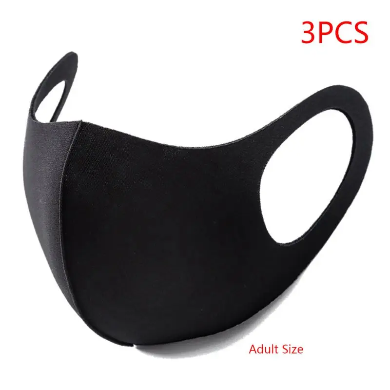 

3Pc Sponge Antibacterial, dustproof, anti-fog Mouth Mask Washable Dustproof Reusable Face Mask Adult Kid