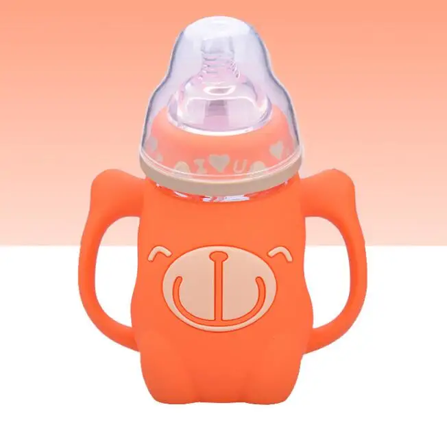 Sallybaby/Детская силиконовая стеклянная бутылка с высоким бором устойчивая к