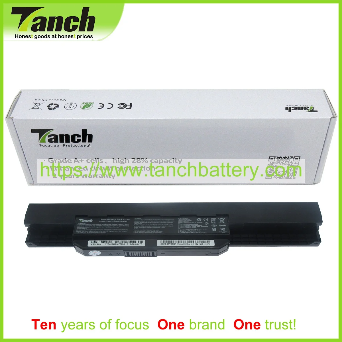 

Tanch Laptop Battery for ASUS A42-K53 A32-K53 A41-K53 A31-K53 A32K53 A43EI241SV-SL A41K53 07G016HG1875 10.8V 6cell