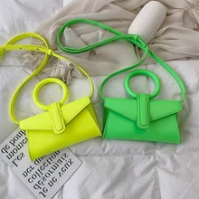 Флуоресцентные компактные кошельки с кольцами ярких цветов, клатчи из искусственной кожи, Женские поясные сумки, поясные сумки для девочек, маленькие конверты