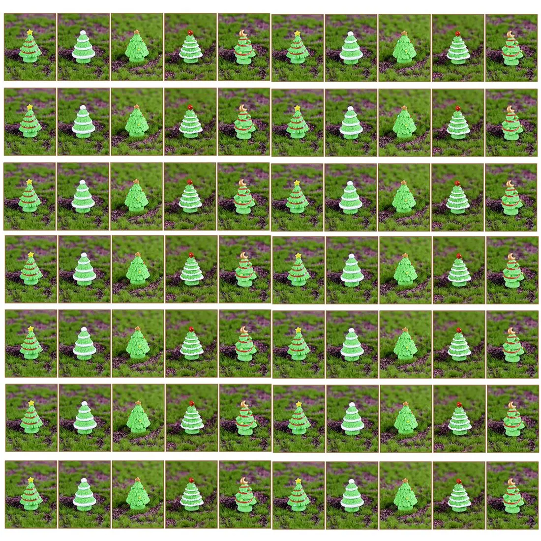  100Pcs 2.8/4cm Large Size Sand Table Micro Landscape Christmas Tree Model - Light Green/Dark Green 