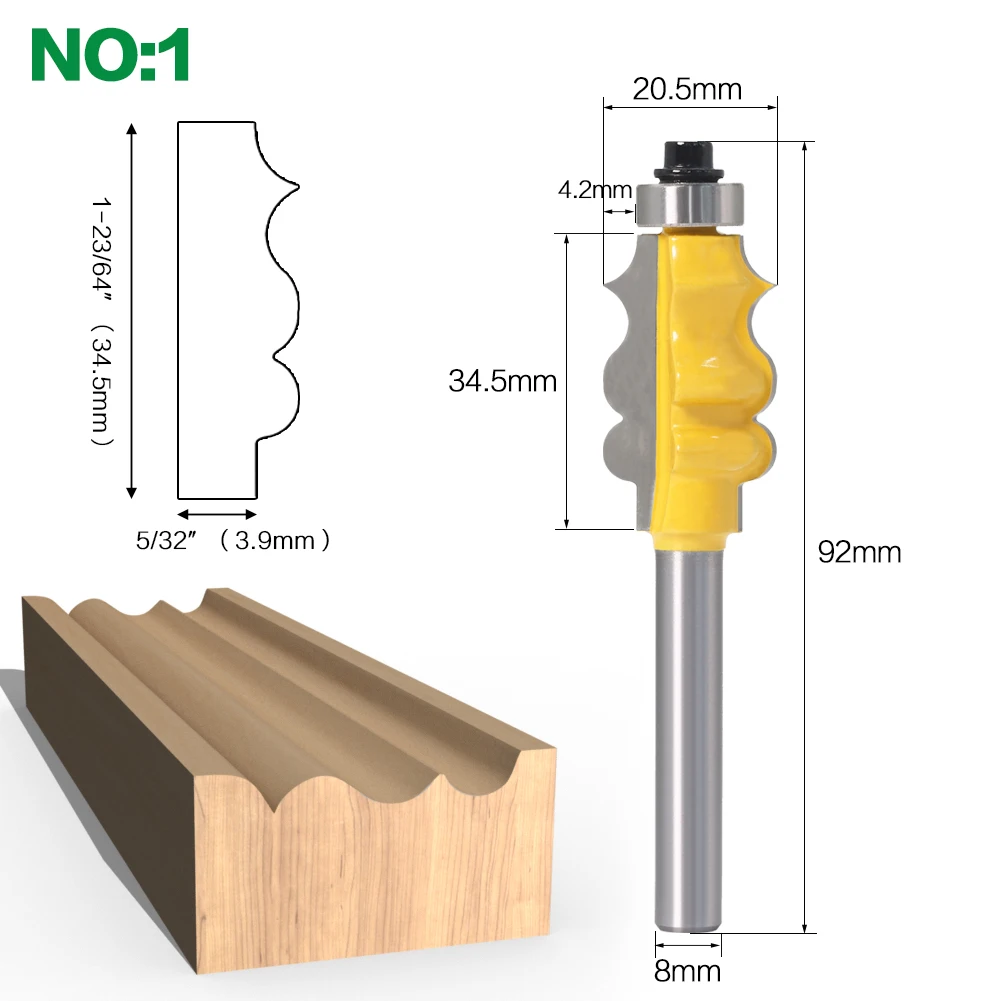 1 шт. 8 мм хвостовик рамка для картин/формовочная фреза-Большой Обрезной фрезерный станок для резчик по дереву электроинструменты