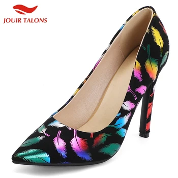 

New Arrivals Wholesale Sexy Thin High Heels Big Size 48 Shoes Women Print Slip On Office Lady Woman Pumps