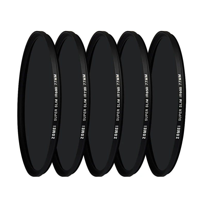 Zomei 680/720/760/850/950NM 적외선 IR 필터 DSLR 렌즈 용 적외선 미러 미러 슬리버 림 46/49/52/55/58/62/67/72/77mm