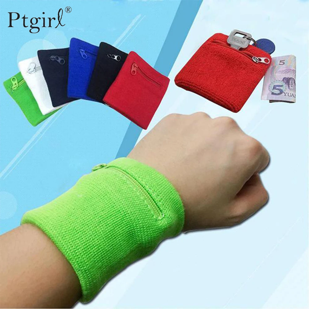 

Zipper Wrist Wallet Pouch Running Sports Arm Band Bag For MP3 Key Card Storage Bag Ptgirl Badminton Basketball Wristband Bags