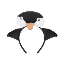 Пингвин, повязка на голову с милым пингвином; повязка на голову, Симпатичные Головные уборы аксессуары для волос любимая для вечеринки в честь Хэллоуина желтый Радужный черный пингвин