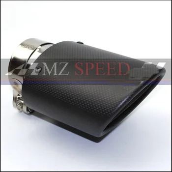 

1Pcs Car black Muffler Carbon fiber + stainless steel universal Auto A.K exhaust tip for bmw golf