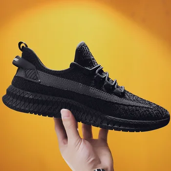 

Men Knitting Mesh Breathable Flat Heel Shoes Sport Running Casual High Quality Sneakers Foreign Trade Cross-Border Men's Shoes