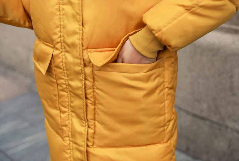 Зимняя длинная куртка большого размера для женщин 3XL плюс Размер Длинная Парка женская с капюшоном с воротником-стойкой хлопковое осеннее Стеганое пальто