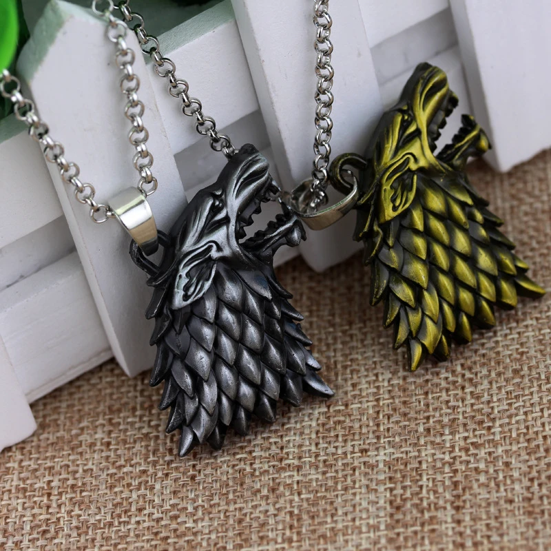 

Game Of Thrones The Song Of Ice And Fire Stark Family Necklaces Metal Coin Chocker Pendant Necklaces Cosplay Accessories YT26