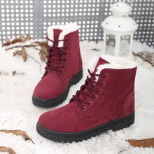 Зимние сапоги; женские теплые плюшевые зимние сапоги; хлопковая обувь; женские уличные ботильоны; ботинки на плоской платформе; большие размеры; мех; Botas Mujer