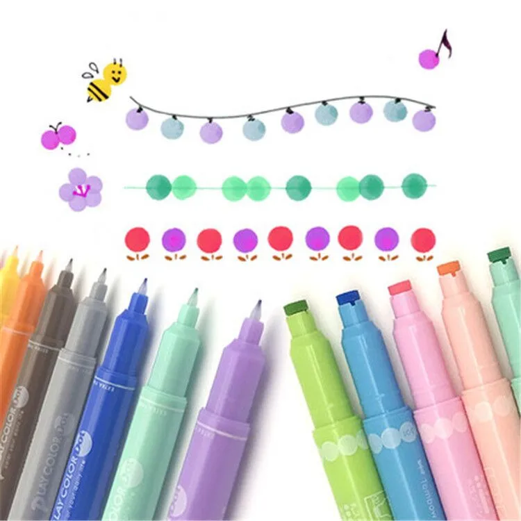 Sharkbang Kawaii Double Point Pen DIY Graffiti Drawing Painting Play Color Dot Pen Art Marker Pen School Office Stationery