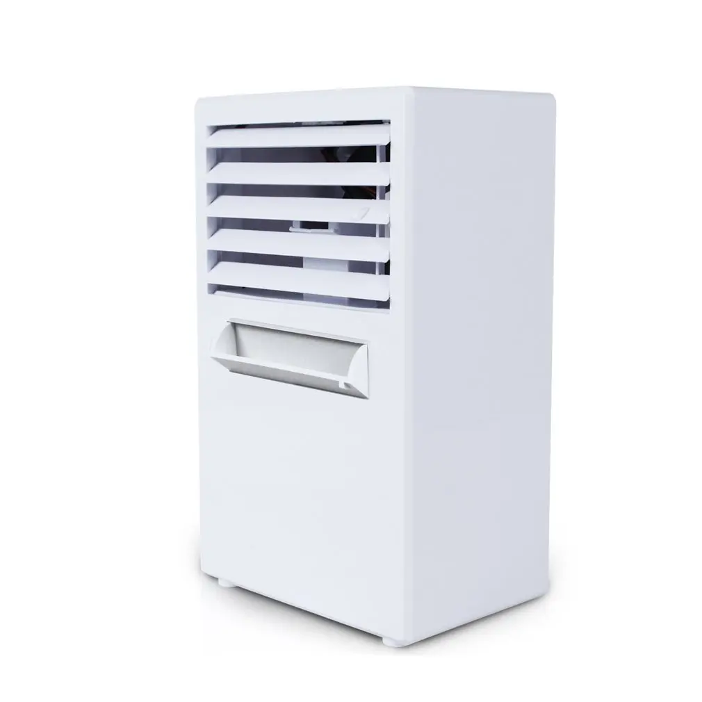 

EU US Plug Mini Air Cooler Conditioner Fan Humidifier Moisturizing Tool Device Desktop Fan Drop Shipping White Blue
