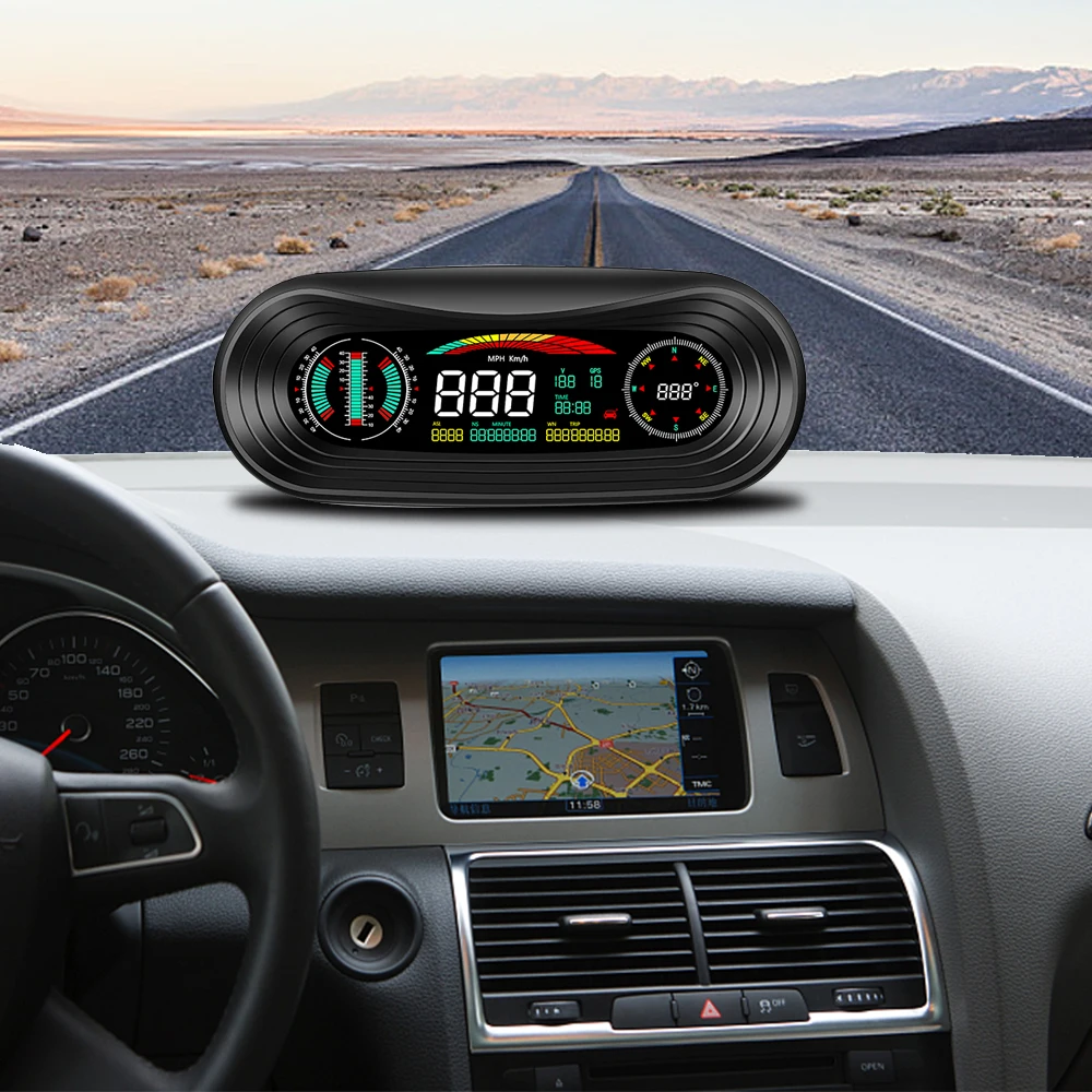 ڵ  ÷ GPS HUD  , 5.2 ġ ȭ, ڵ  ׼,  溸 ӵ, KM/h MPH