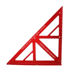 Règle d'angle triangulaire pratique en alliage d'aluminium, outil de mesure du travail du bois de 16 pouces, jauge à 45/90 degrés avec échelle précise 