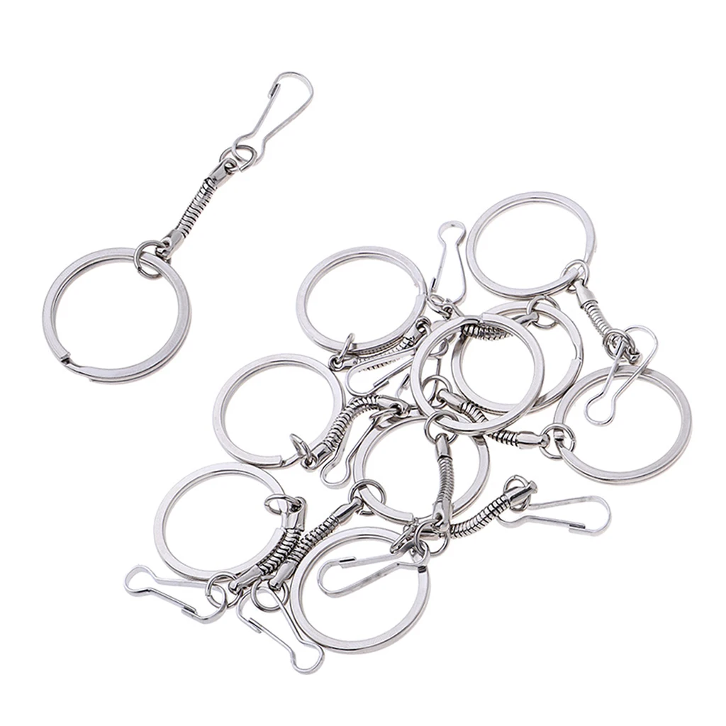 10Pcs Men Womens Silver Color Carabiner Keychain Clip Spring Hook Key Chain Holder | Украшения и аксессуары