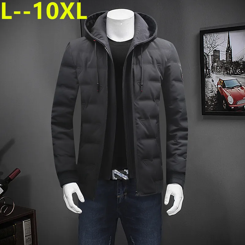 

NEW 8XL 7XL 2019 Winter Dow Parkas Mens Quality Thermal Thick Parka Male Warm Outwear Fashion White Duck Dow Jacket Men Coats