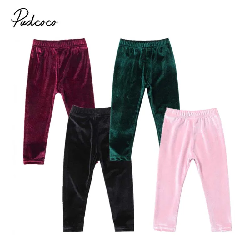 

2019 Brand Infant Kids Baby Girl Bell Bottom Gold Velvet Pants Solid Flare Trouser Long Pants Clothes Autumn 0-5Y